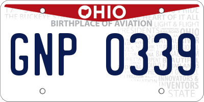 OH license plate GNP0339