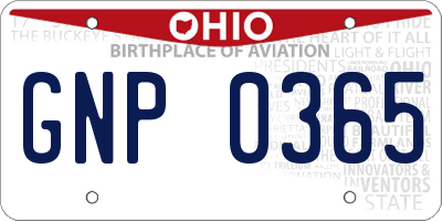 OH license plate GNP0365