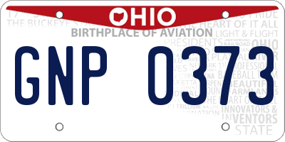 OH license plate GNP0373