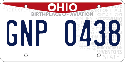 OH license plate GNP0438