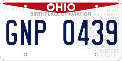 OH license plate GNP0439