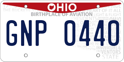 OH license plate GNP0440