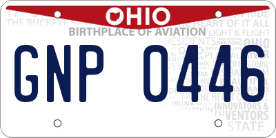 OH license plate GNP0446
