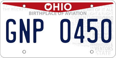 OH license plate GNP0450