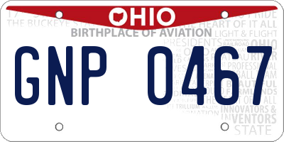OH license plate GNP0467