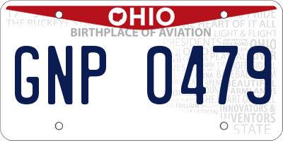 OH license plate GNP0479