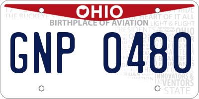 OH license plate GNP0480