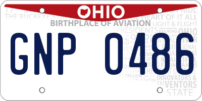 OH license plate GNP0486