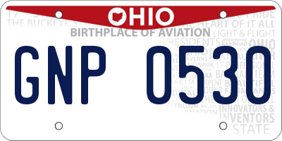 OH license plate GNP0530