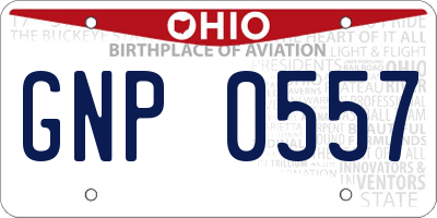 OH license plate GNP0557