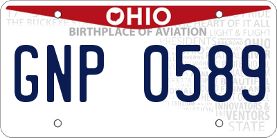 OH license plate GNP0589