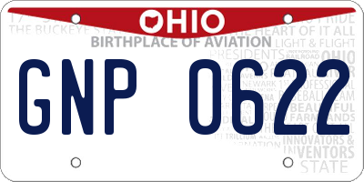 OH license plate GNP0622
