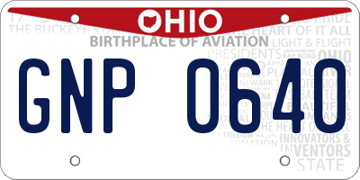 OH license plate GNP0640