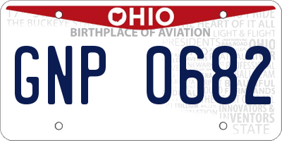 OH license plate GNP0682