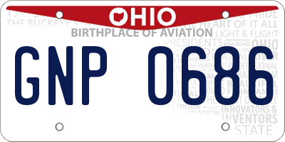 OH license plate GNP0686