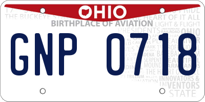 OH license plate GNP0718