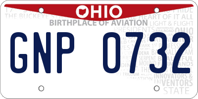 OH license plate GNP0732