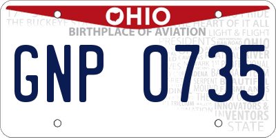 OH license plate GNP0735