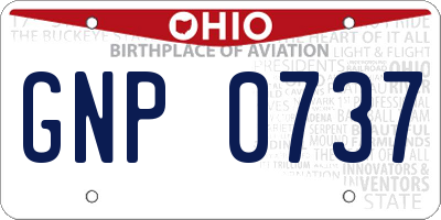 OH license plate GNP0737