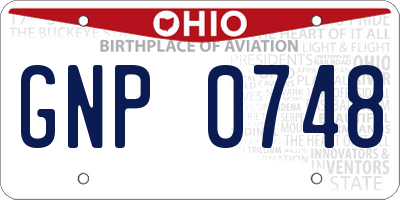 OH license plate GNP0748