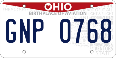 OH license plate GNP0768