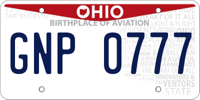OH license plate GNP0777