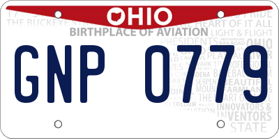 OH license plate GNP0779