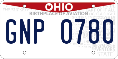OH license plate GNP0780