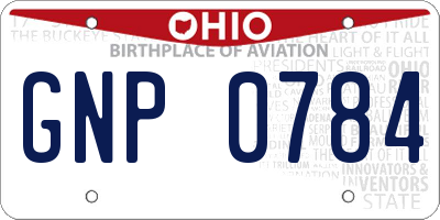 OH license plate GNP0784