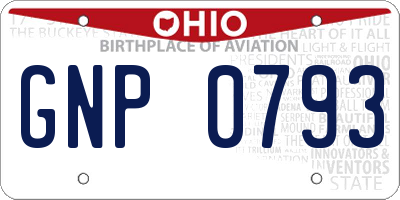 OH license plate GNP0793