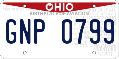 OH license plate GNP0799