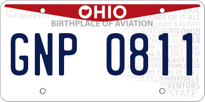 OH license plate GNP0811