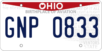OH license plate GNP0833