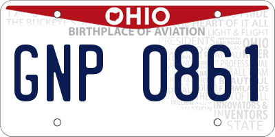 OH license plate GNP0861
