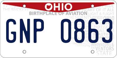 OH license plate GNP0863