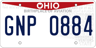 OH license plate GNP0884