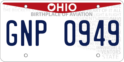 OH license plate GNP0949