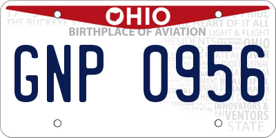 OH license plate GNP0956
