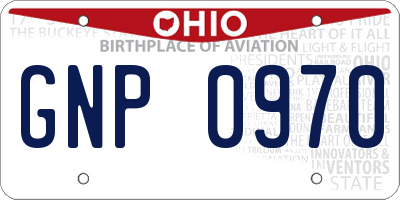 OH license plate GNP0970