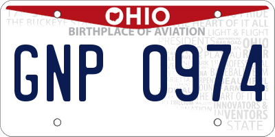 OH license plate GNP0974