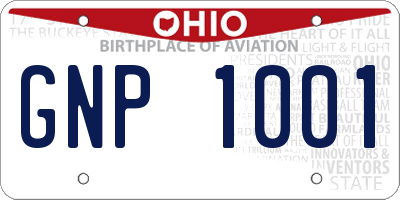 OH license plate GNP1001