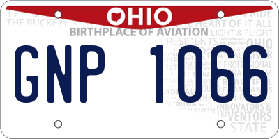 OH license plate GNP1066