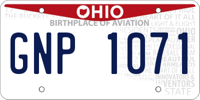 OH license plate GNP1071