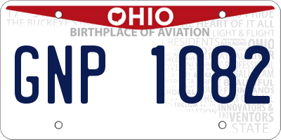 OH license plate GNP1082