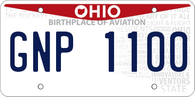 OH license plate GNP1100