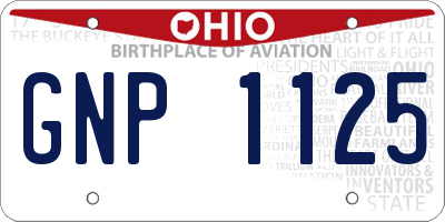 OH license plate GNP1125