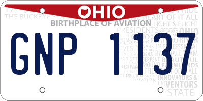 OH license plate GNP1137