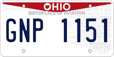 OH license plate GNP1151