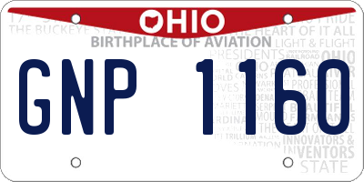 OH license plate GNP1160