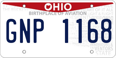 OH license plate GNP1168